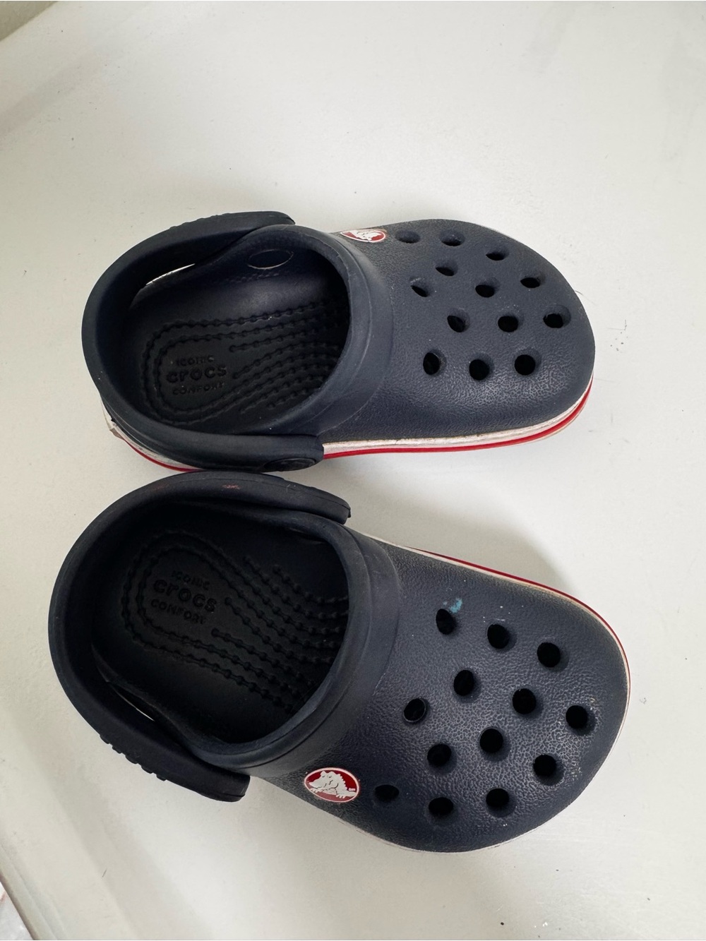 CROCS Kids Navy Blue Clog with Red-Trim Sole